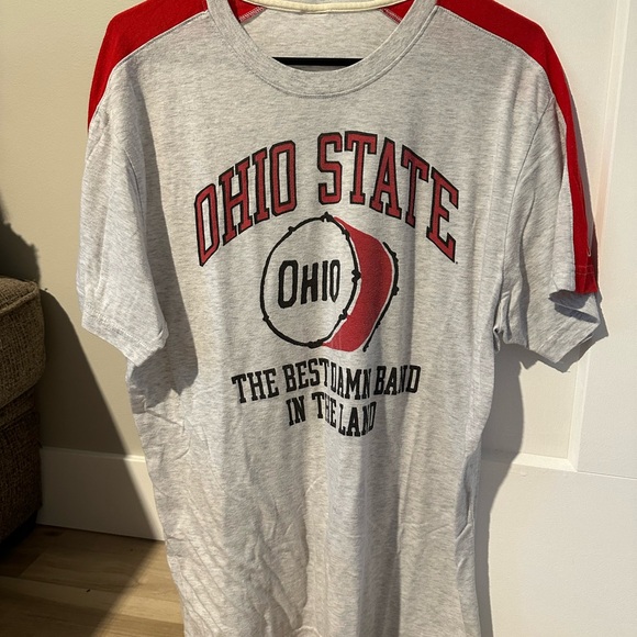 HOMAGE Gray and Red Ohio State Tee - Picture 1 of 6